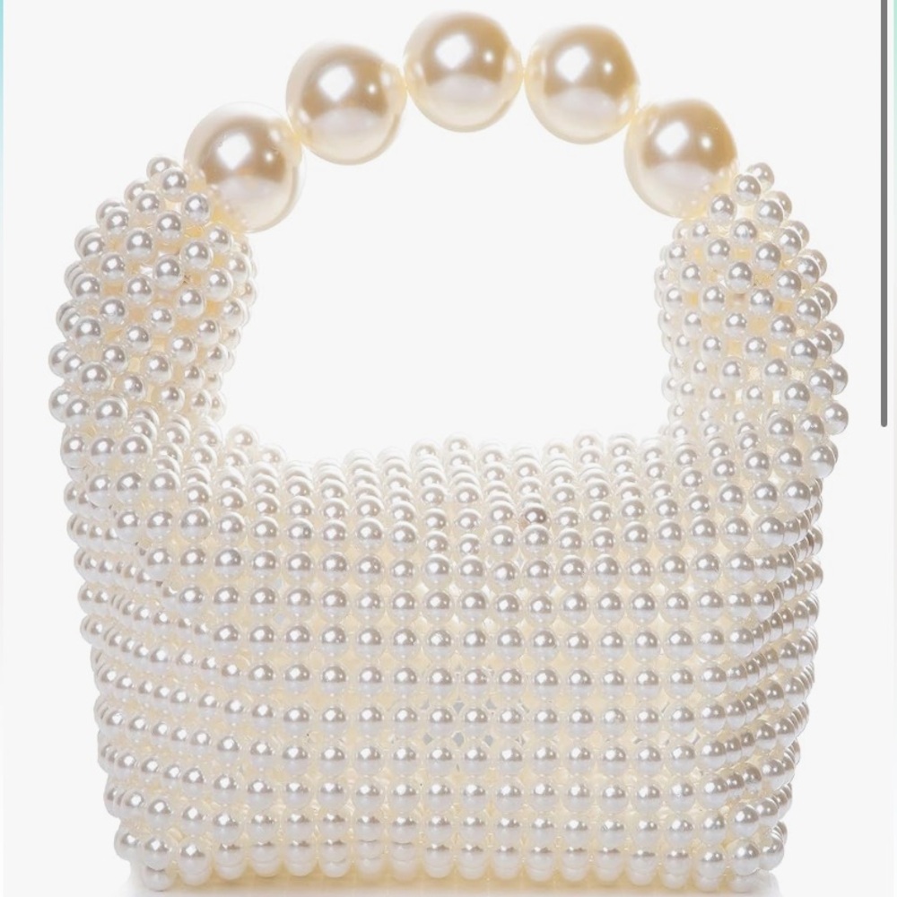 Gorgeous White Pearl Beaded Clutch
